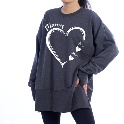 Personalized Mom and Grandma Heart Sweatshirt – Custom Grandkids Name Sweater – Cozy Christmas Gift for Grandma, Gigi, Nana, Mimi