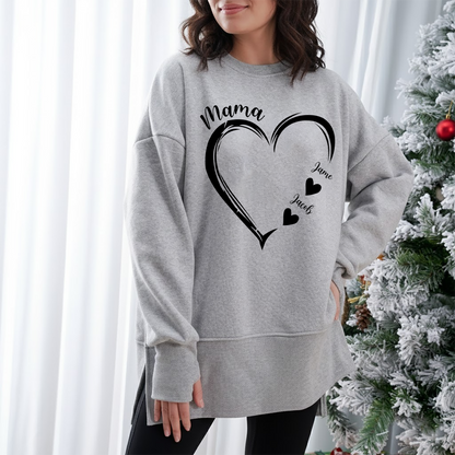 Personalized Mom and Grandma Heart Sweatshirt – Custom Grandkids Name Sweater – Cozy Christmas Gift for Grandma, Gigi, Nana, Mimi