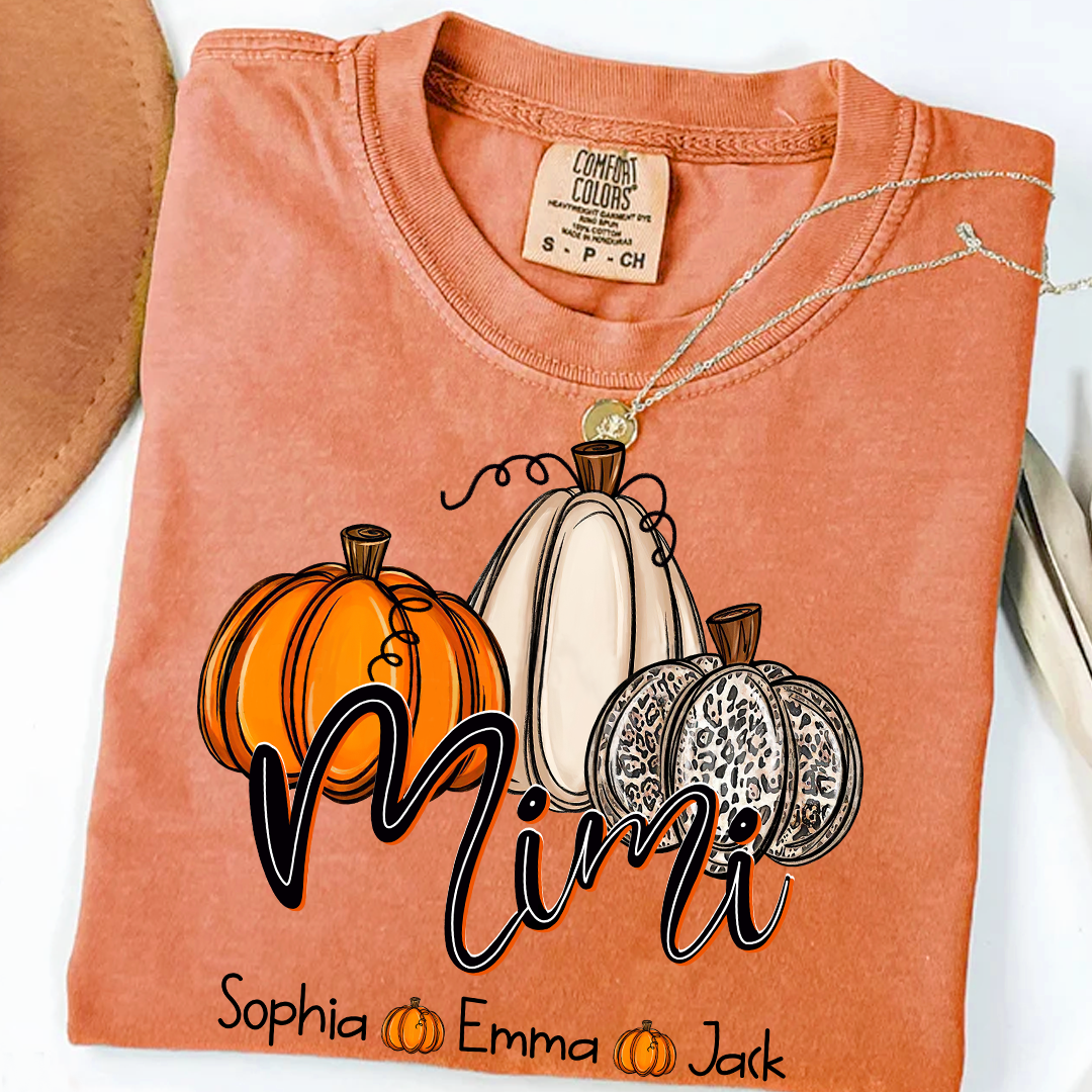 Comfort Colors® Mimi, Grandma Pumpkins Autumn And Grandkids T-Shirt