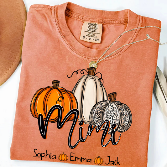 Comfort Colors® Mimi, Grandma Pumpkins Autumn And Grandkids T-Shirt