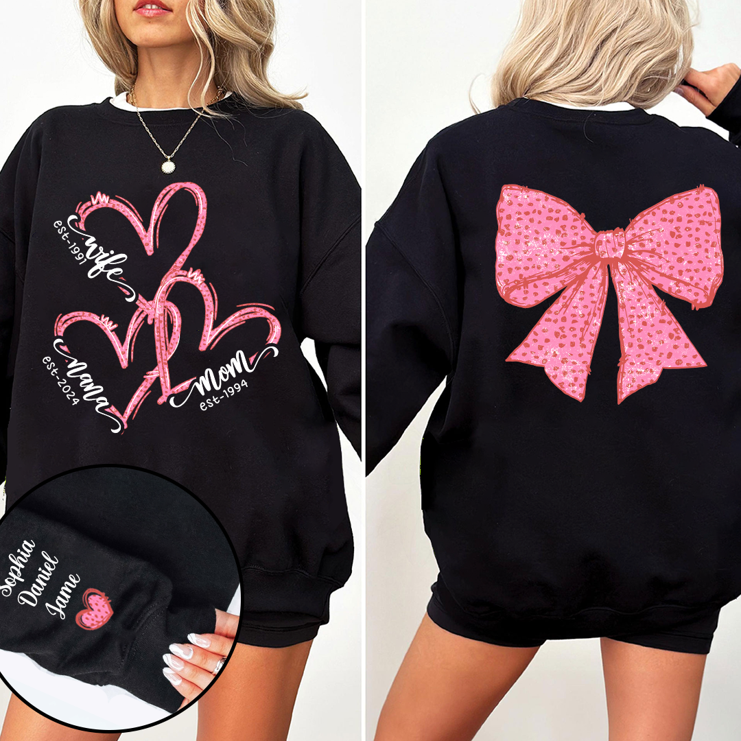 Wife Mom Nana And Grandkids Valentine Custom Sweatshirt