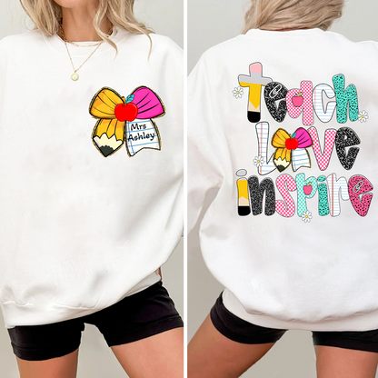 Personalized Pencil Teacher Back To School Teach Love Inspire