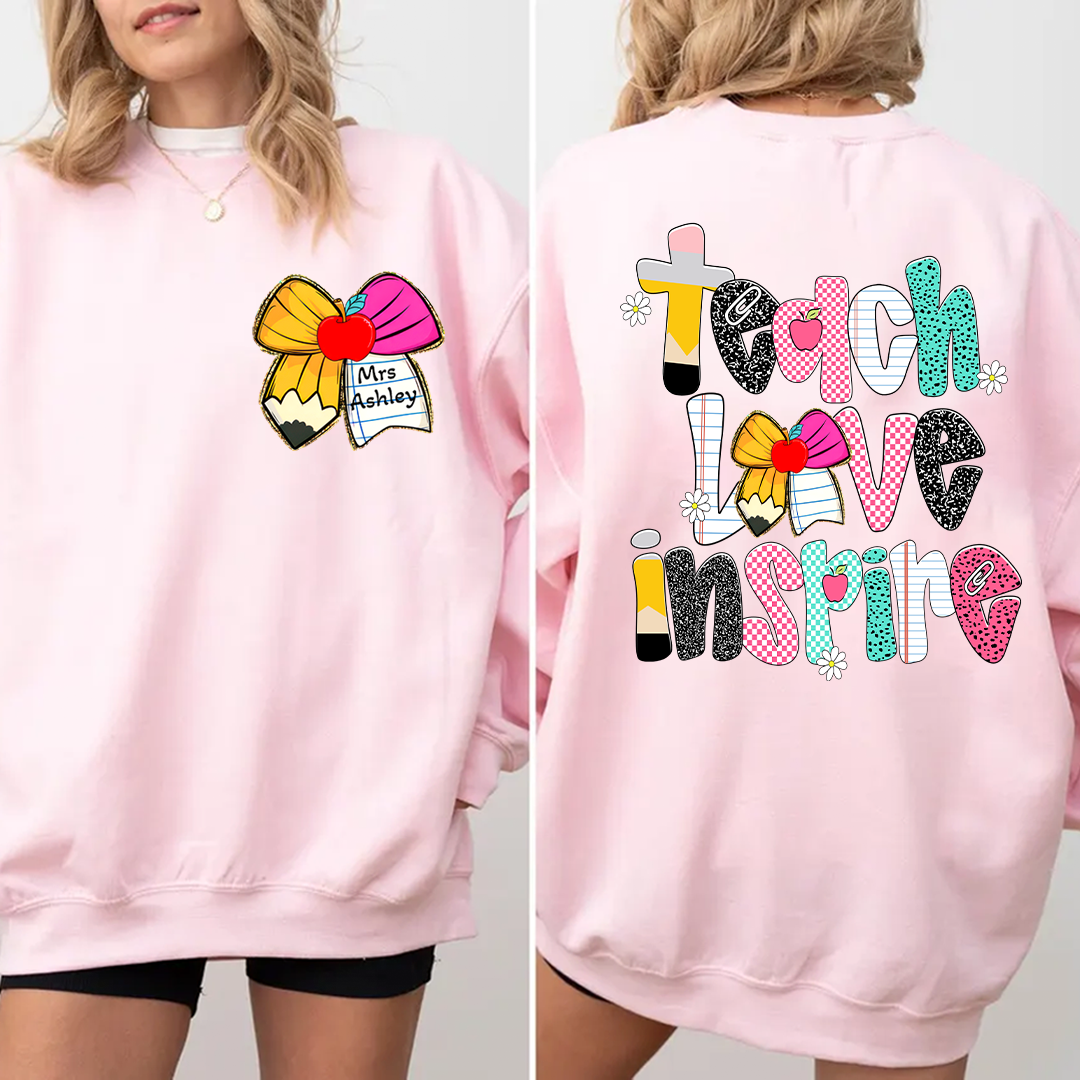 Personalized Pencil Teacher Back To School Teach Love Inspire