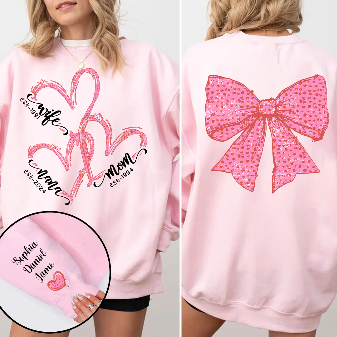 Wife Mom Nana And Grandkids Valentine Custom Sweatshirt