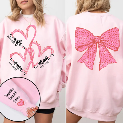 Wife Mom Nana And Grandkids Valentine Custom Sweatshirt