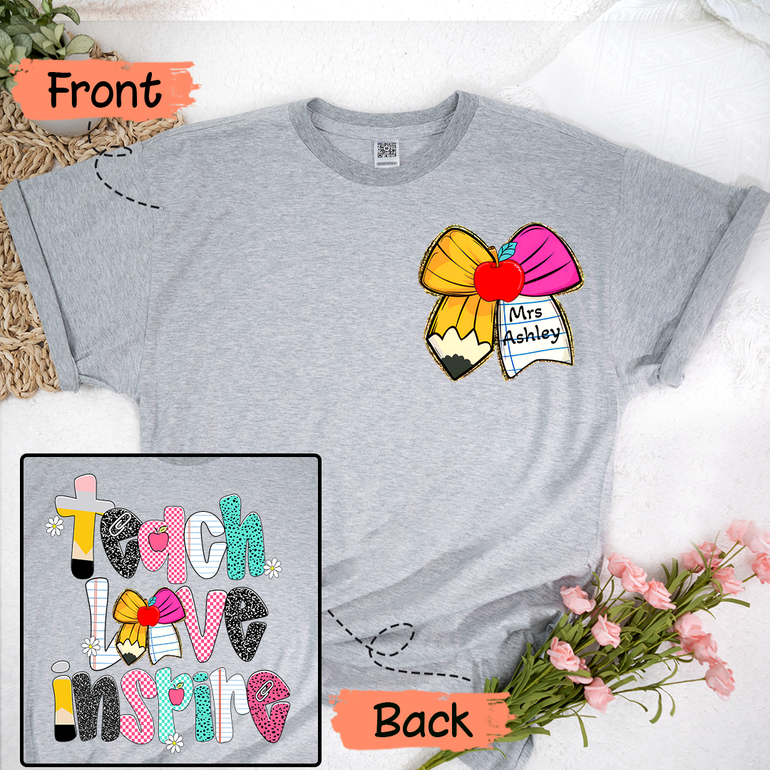 Personalized Pencil Teacher Back To School Teach Love Inspire