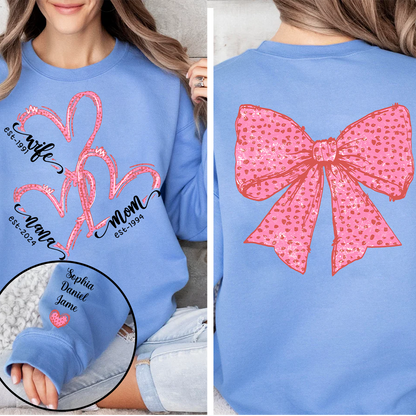 Wife Mom Nana And Grandkids Valentine Custom Sweatshirt