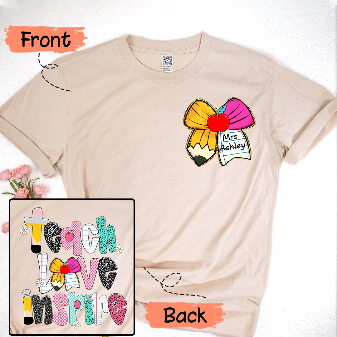 Personalized Pencil Teacher Back To School Teach Love Inspire