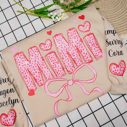Personalized Mimi Pink Bow Sweatshirt – Custom Grandma Gift for Birthday or Christmas