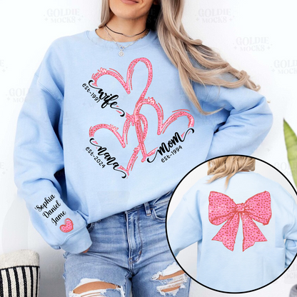 Wife Mom Nana And Grandkids Valentine Custom Sweatshirt
