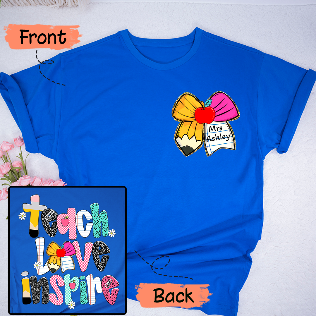 Personalized Pencil Teacher Back To School Teach Love Inspire