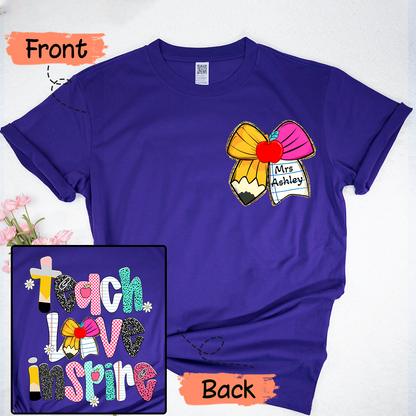 Personalized Pencil Teacher Back To School Teach Love Inspire