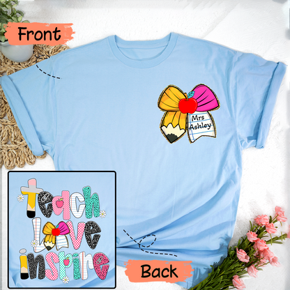 Personalized Pencil Teacher Back To School Teach Love Inspire