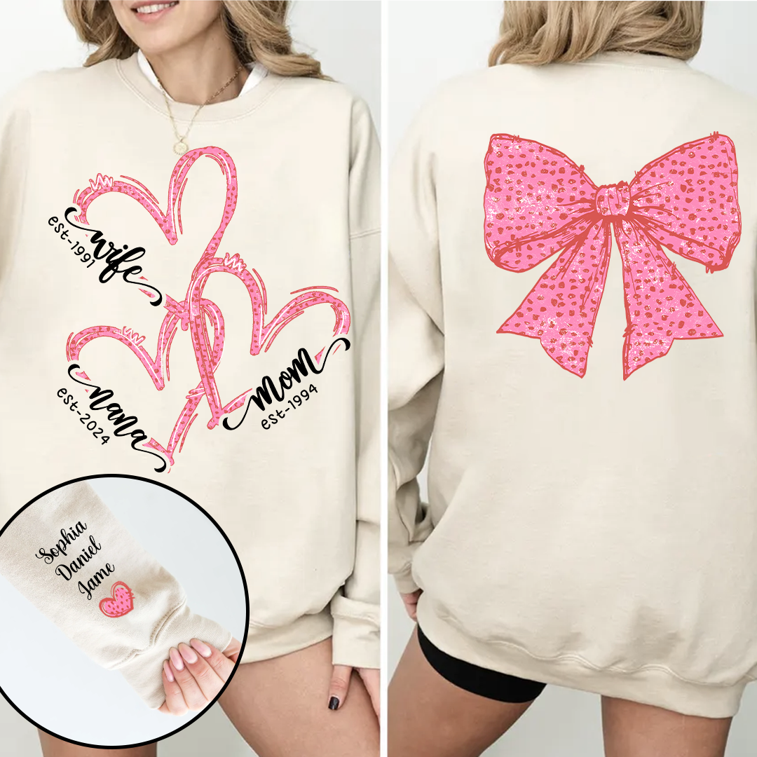 Wife Mom Nana And Grandkids Valentine Custom Sweatshirt
