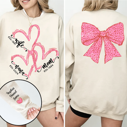 Wife Mom Nana And Grandkids Valentine Custom Sweatshirt