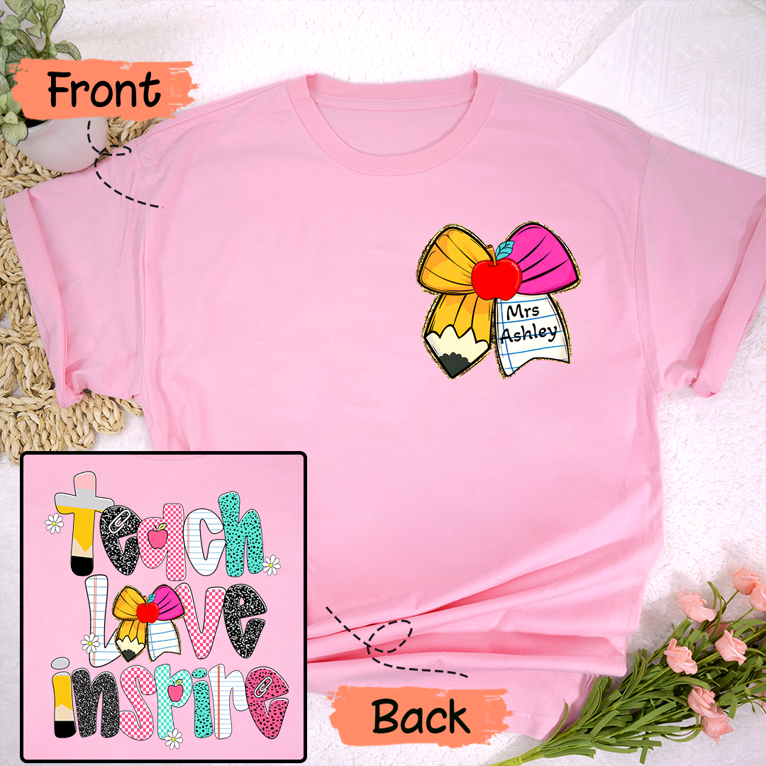 Personalized Pencil Teacher Back To School Teach Love Inspire