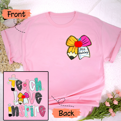 Personalized Pencil Teacher Back To School Teach Love Inspire