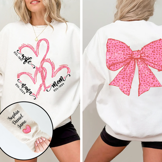 Wife Mom Nana And Grandkids Valentine Custom Sweatshirt