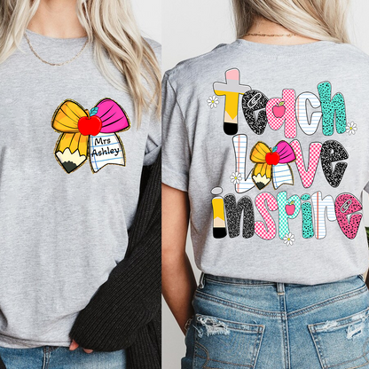 Personalized Pencil Teacher Back To School Teach Love Inspire