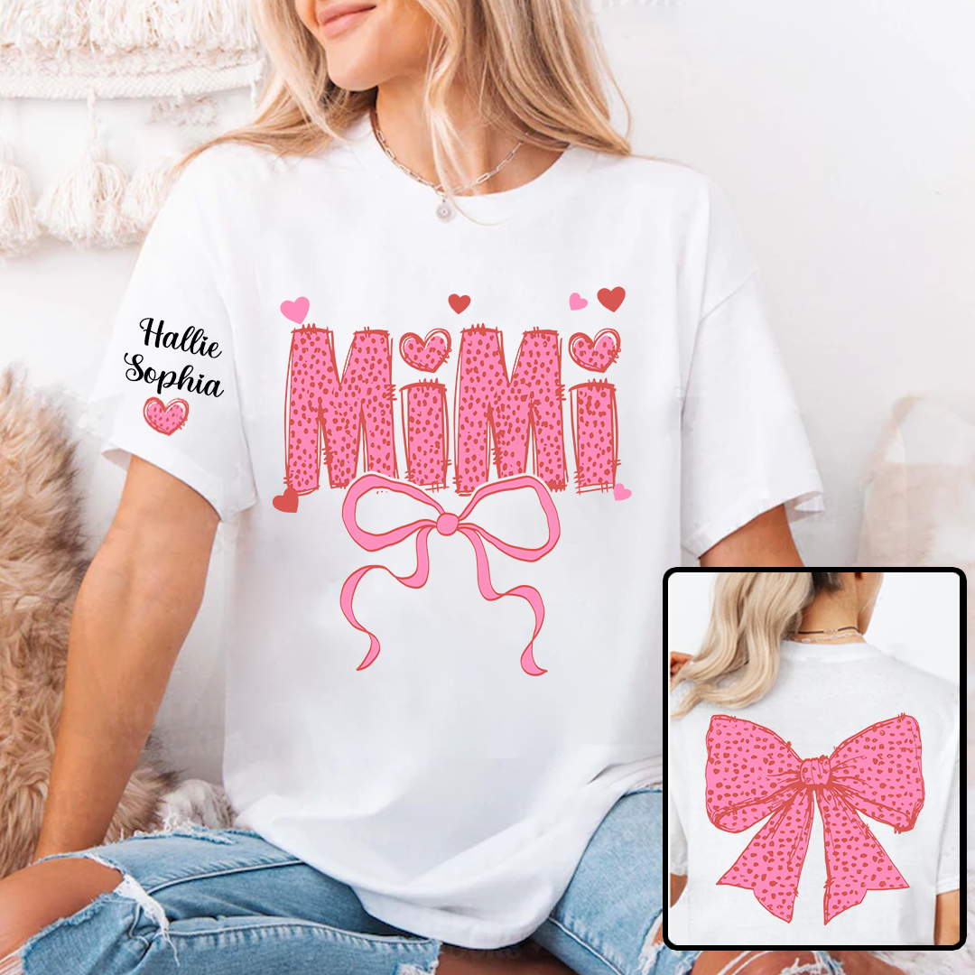 Personalized Mimi Pink Bow Sweatshirt – Custom Grandma Gift for Birthday or Christmas