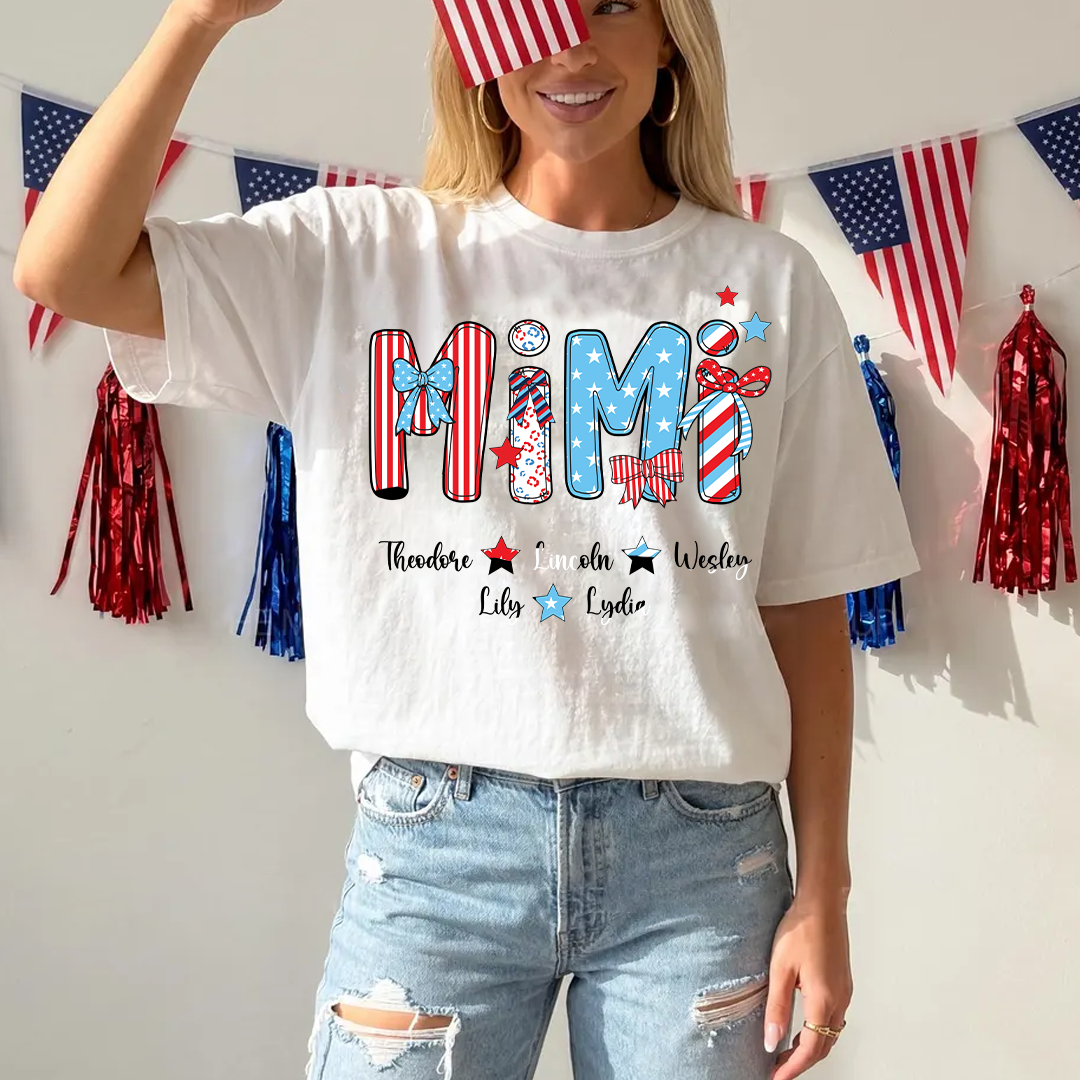 Patriotic American Flag Gigi Custom Gigi And Grandkids