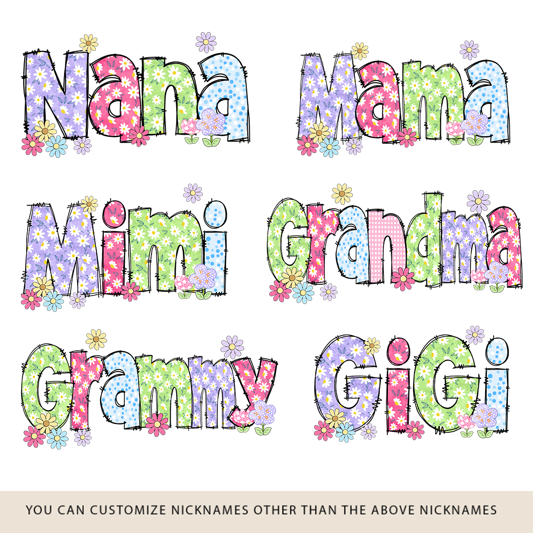 Gigi Flower Custom Gigi And Grandkids T-Shirt