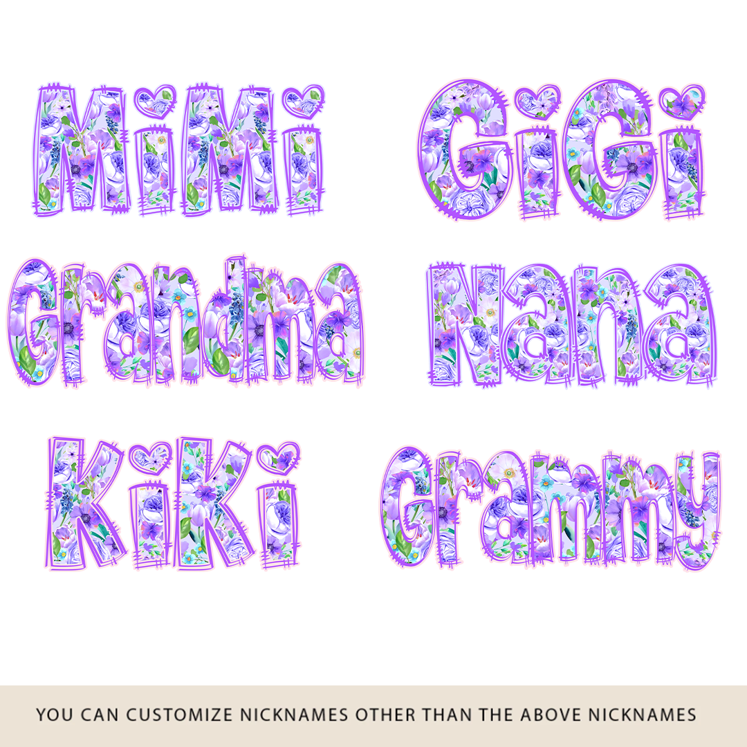 I Love Being Gigi Purple Floral Personalized