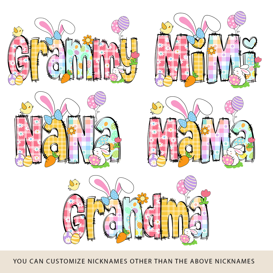 Bunny Easter Gigi Custom Gigi And Grandkids T-Shirt