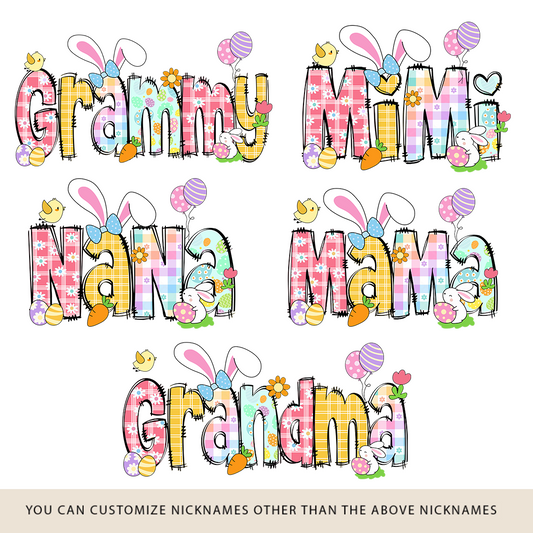 Bunny Easter Gigi Custom Gigi And Grandkids T-Shirt