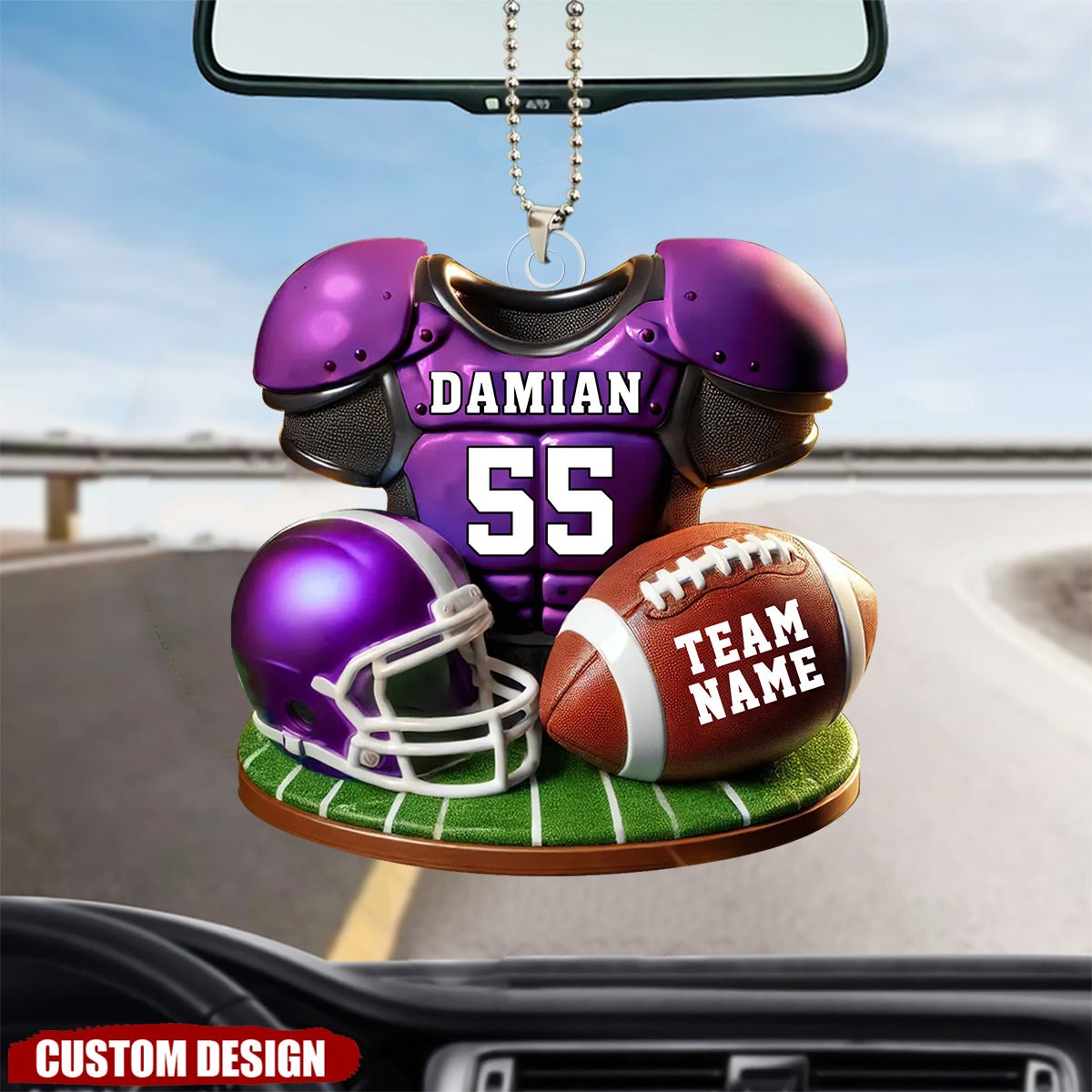 Custom Football Jersey Ornament, Personalized Sports Christmas Decoration With Name, Number & Team Ornament