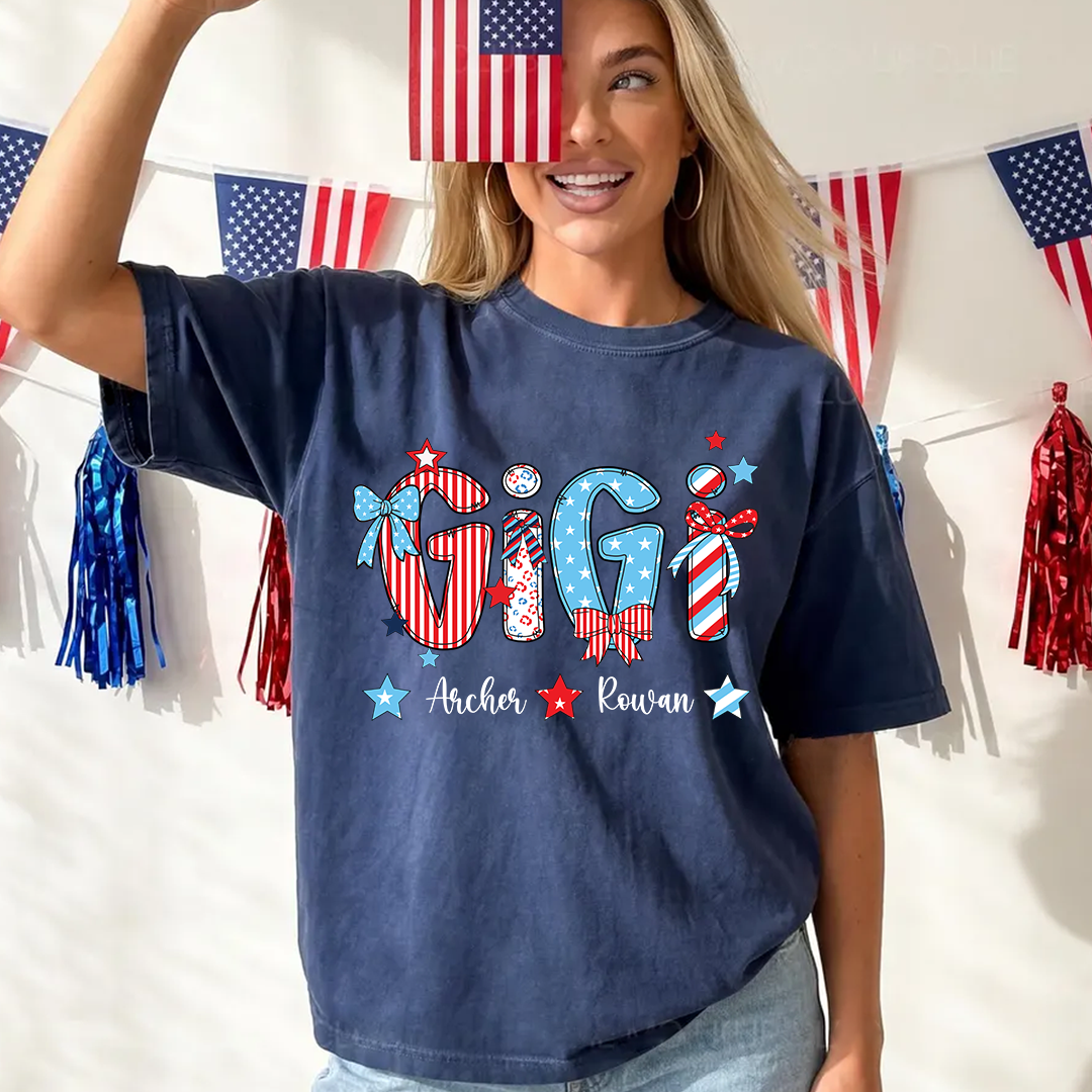 Patriotic American Flag Gigi Custom Gigi And Grandkids