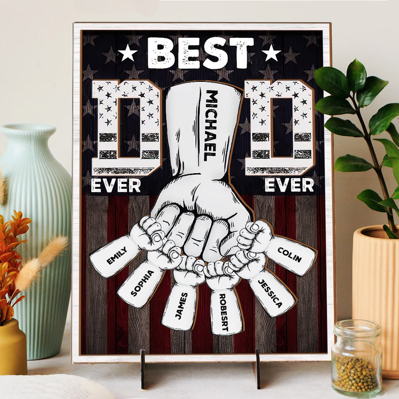 Personalized Gifts For Dad 2 Layers Wooden Plaque Best Dad Ever