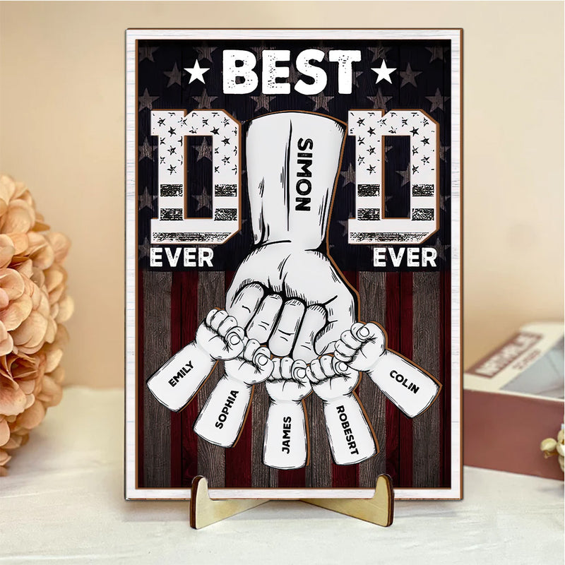 Personalized Gifts For Dad 2 Layers Wooden Plaque Best Dad Ever