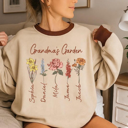 Mimi Garden Mimi And Grandkids Flower New Sweatshirt