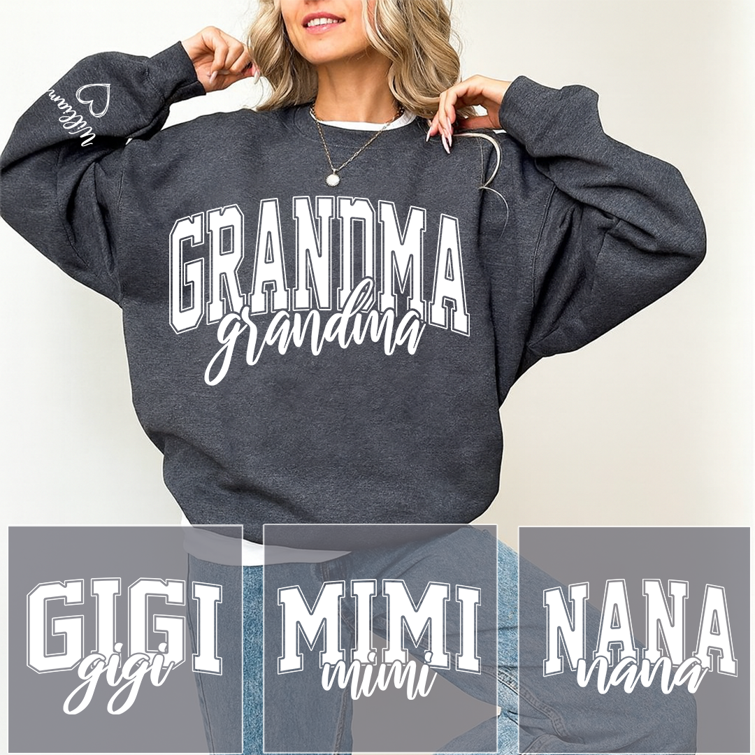 Grandma with Grandkids’ Names, Custom Gift for Grandma Sweatshirt