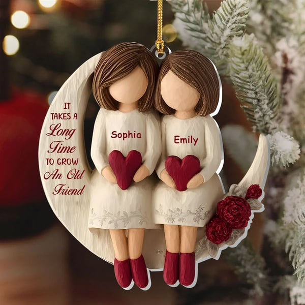 Personalized Old Friend Ornament 2025, Custom Acrylic Decoration, It Takes A Long Time To Grow An Old Friend, Unique Christmas Gift For Best Friends Ornament