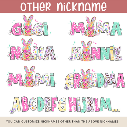 Nana Bunny Mimi Grandma Nana and Grandkids Easter Day T-shirt