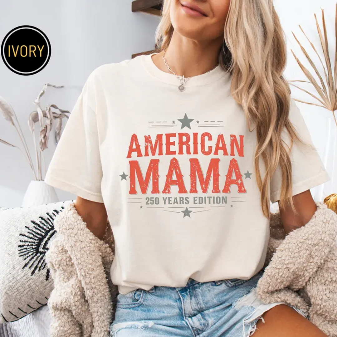 America Mama, Grandma, Mimi, 250 Years Anniversary, 4th of July Gift Comfort Colors® T-shirt