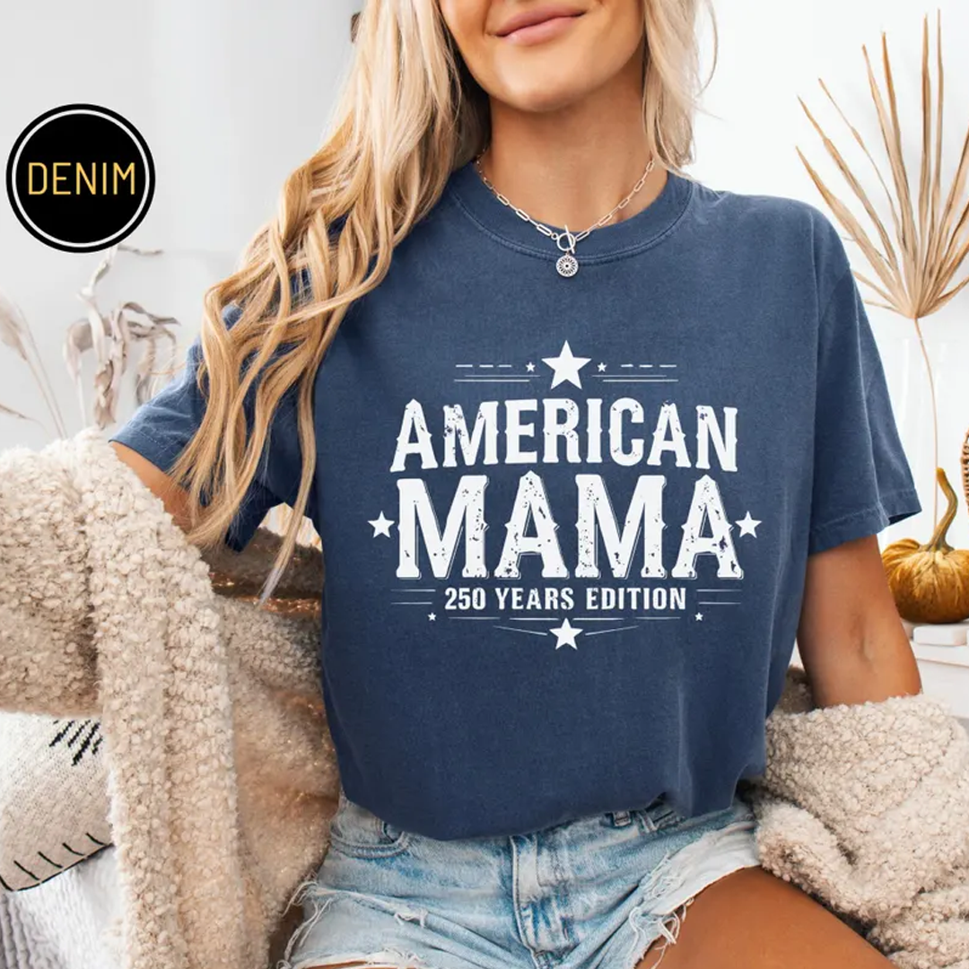 America Mama, Grandma, Mimi, 250 Years Anniversary, 4th of July Gift Comfort Colors® T-shirt