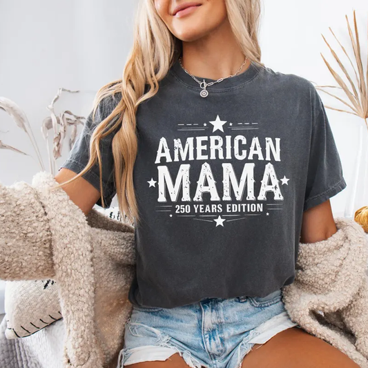 America Mama, Grandma, Mimi, 250 Years Anniversary, 4th of July Gift Comfort Colors® T-shirt