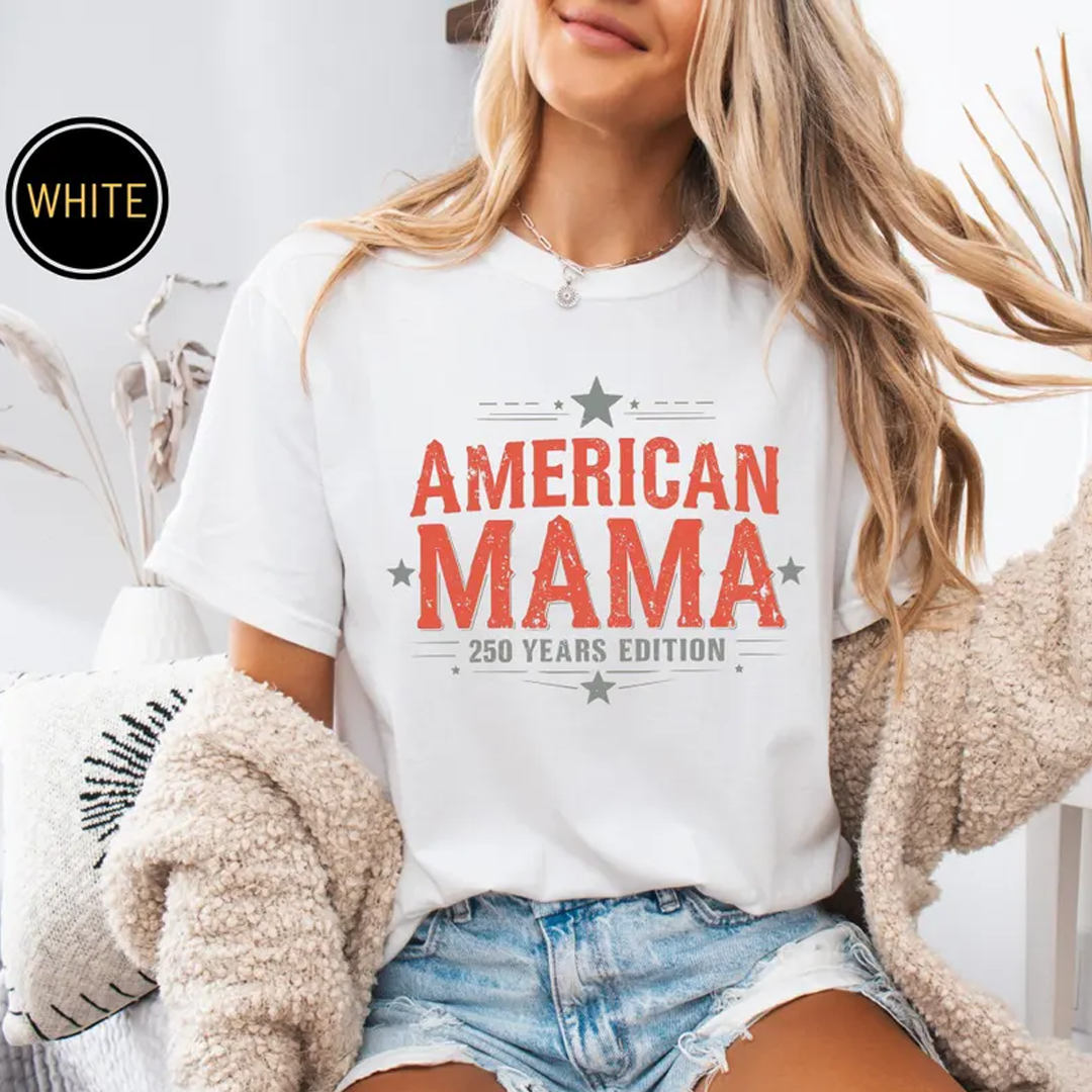 America Mama, Grandma, Mimi, 250 Years Anniversary, 4th of July Gift Comfort Colors® T-shirt