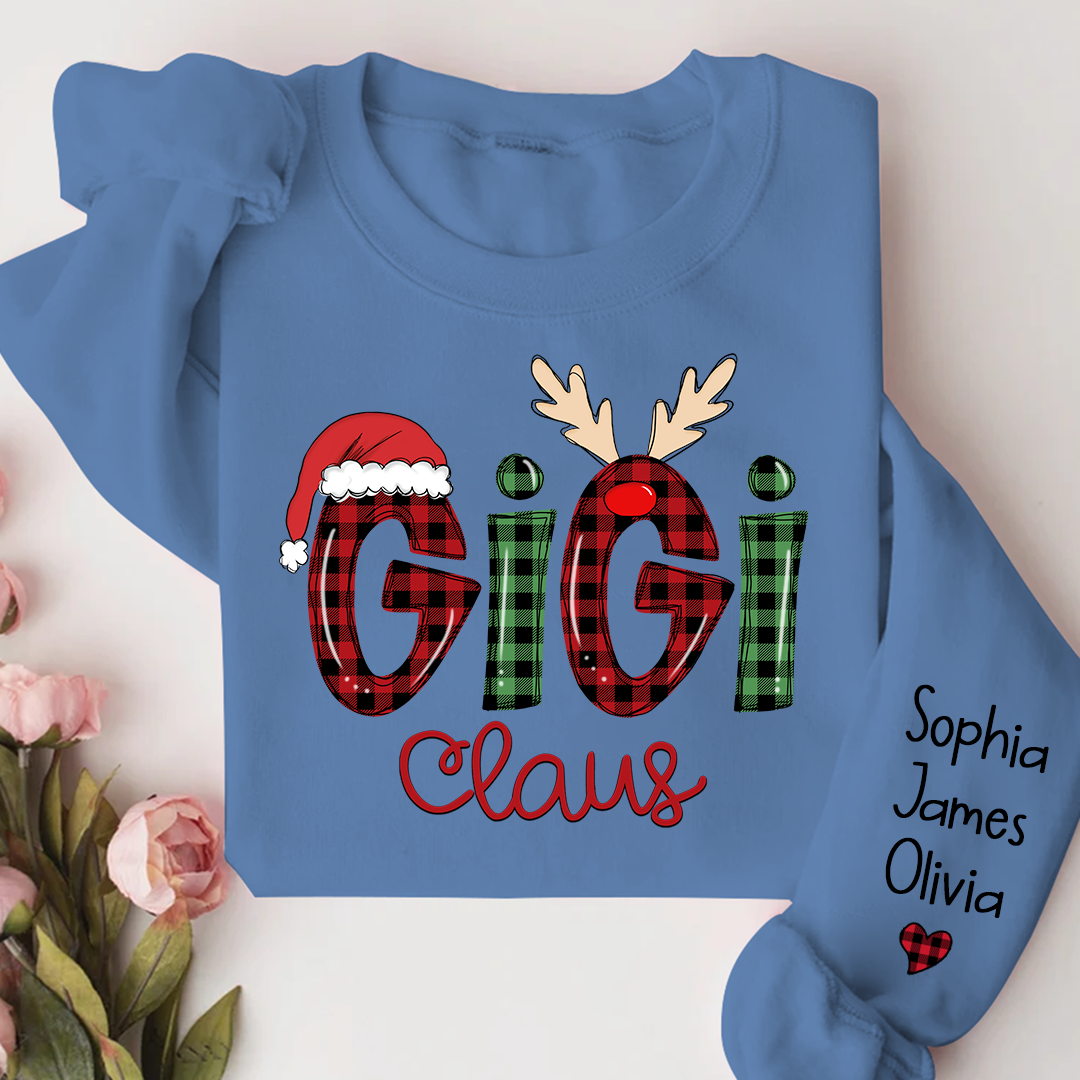 Merry Christmas Gigi claus caro with Grandkids Sweatshirt
