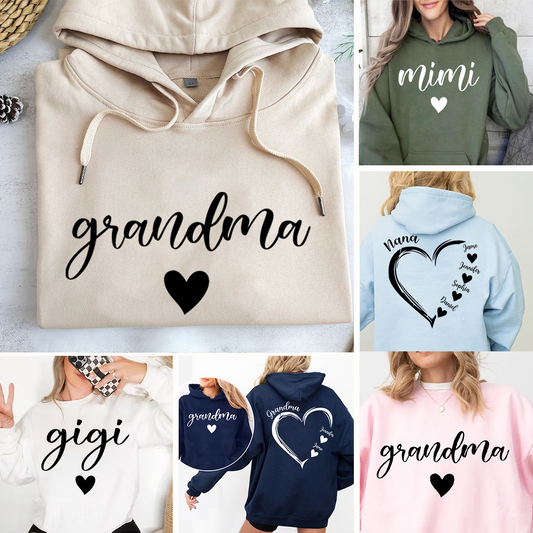 Grandma And Grandkids Heart Personalize Sweatshirt Mix