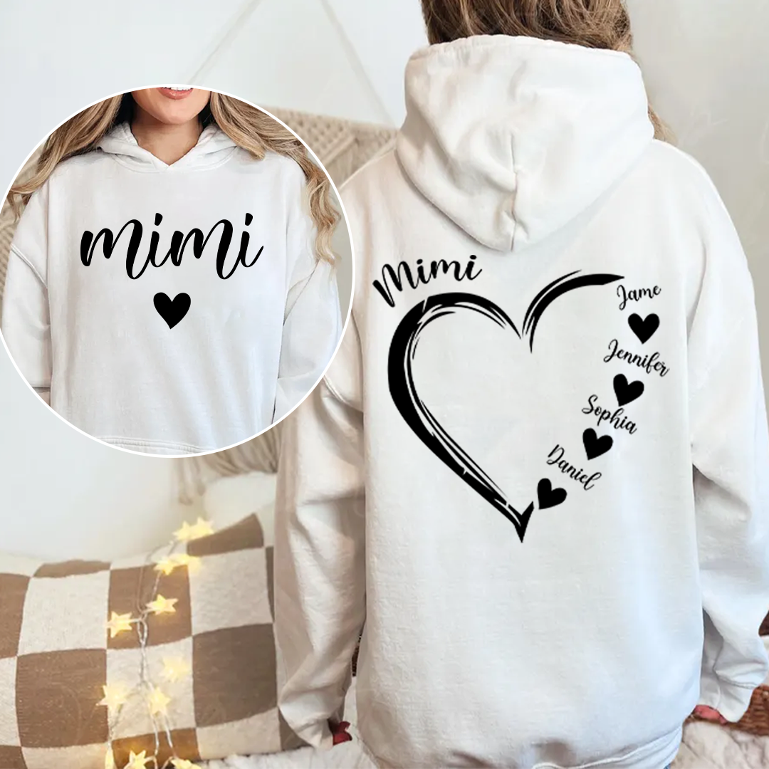 Grandma And Grandkids Heart Personalize Sweatshirt Mix