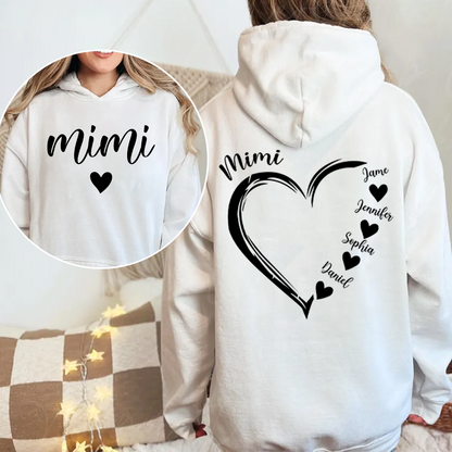 Grandma And Grandkids Heart Personalize Sweatshirt Mix