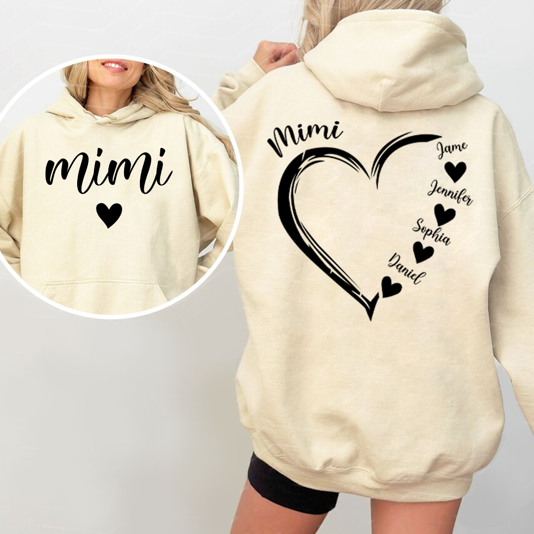 Grandma And Grandkids Heart Personalize Sweatshirt Mix