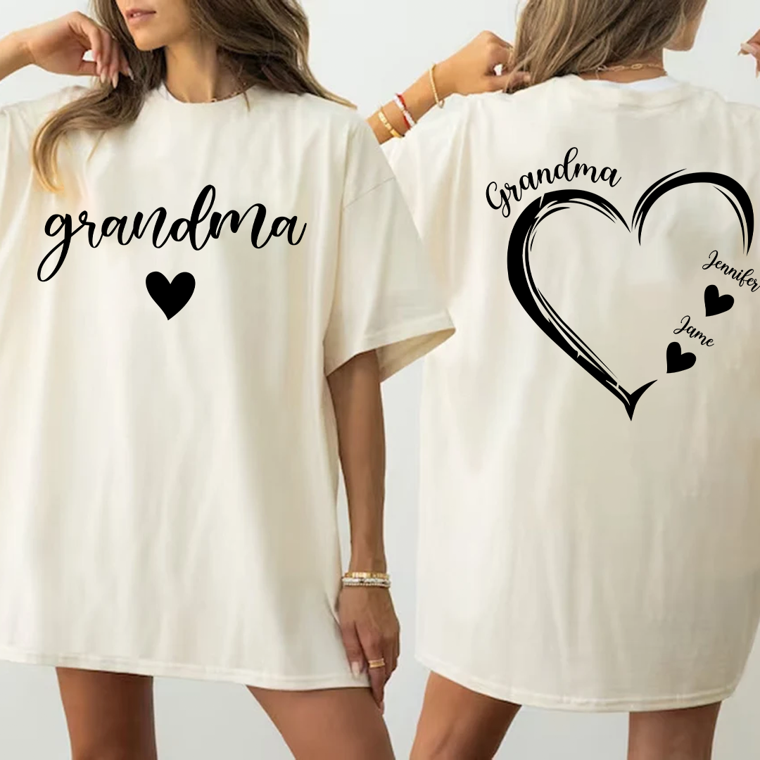 Grandma And Grandkids Heart Personalize Sweatshirt Mix