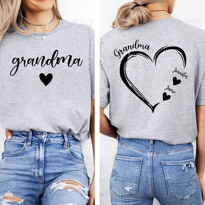 Grandma And Grandkids Heart Personalize Sweatshirt Mix
