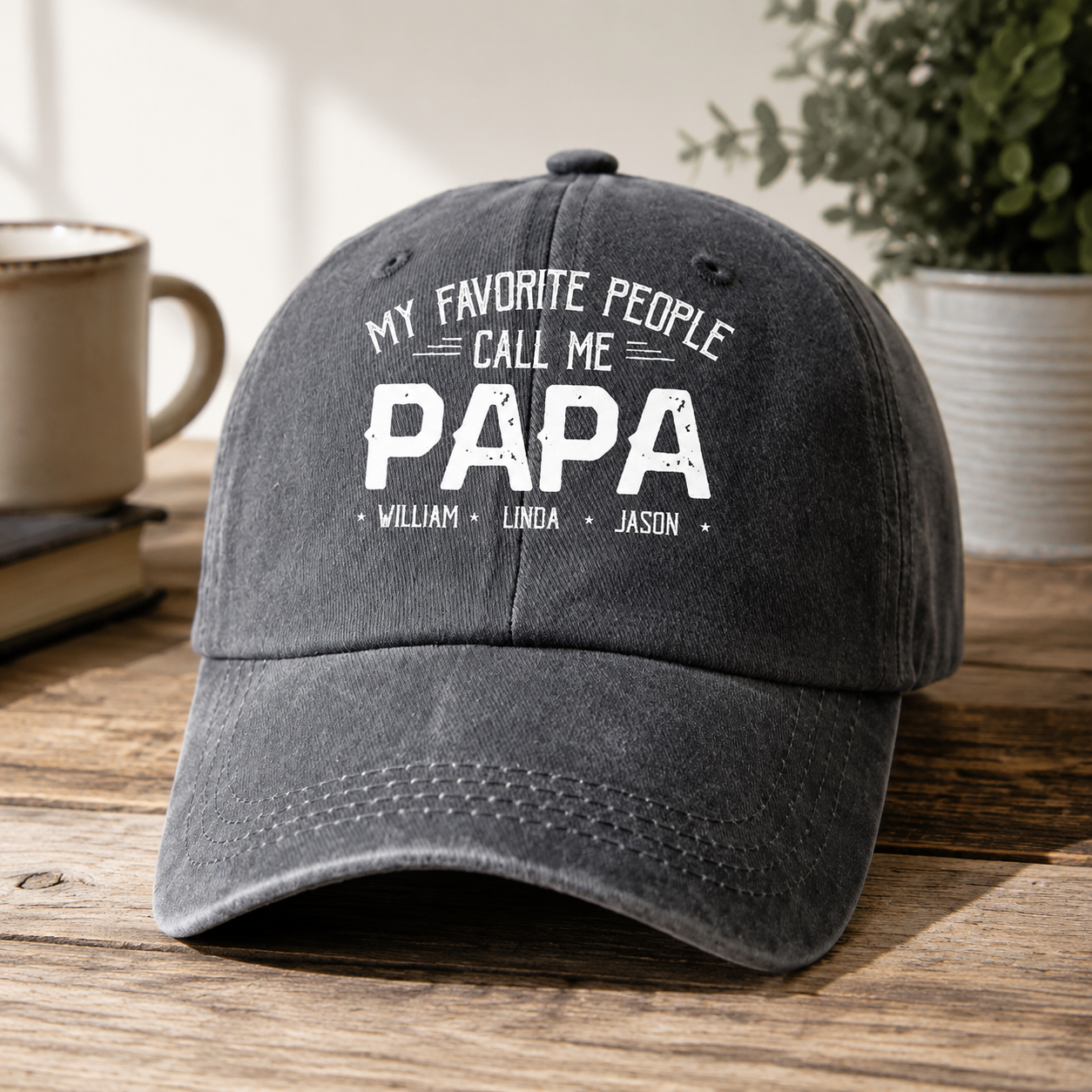 Personalized My Favorite People Call Me Papa Hat – Custom with Kids' Names, Perfect Father’s Day Gift