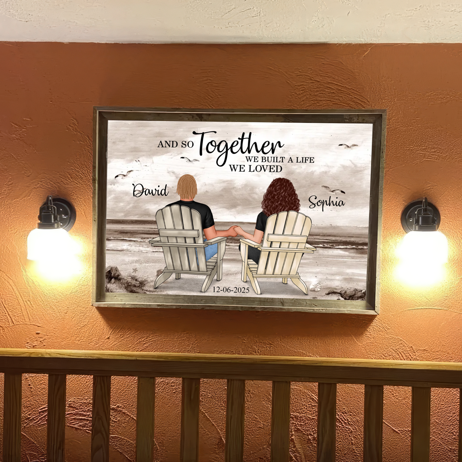 Personalized Retro Beach Couple Poster – You & Me We Got This Wall Art, Unique Romantic Gift Poster